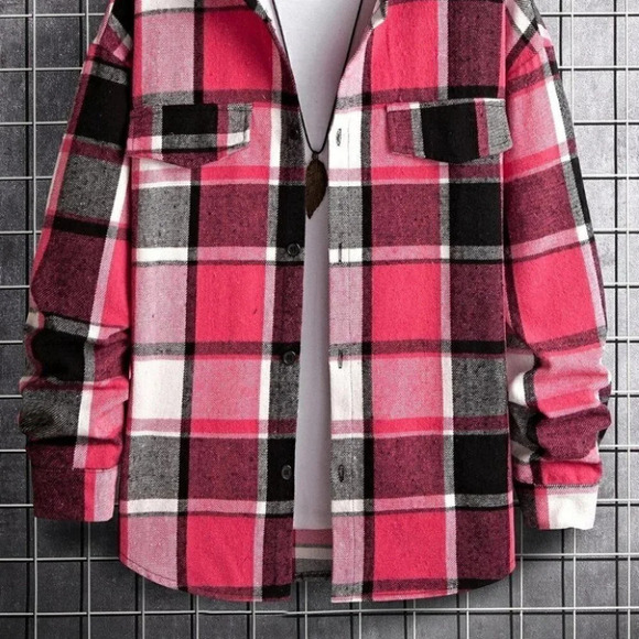 Pink And White Mens Overcoat - Picture 2 of 7